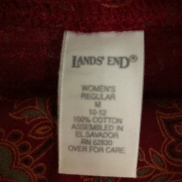 Gorgeous 100% Cotton Paisley Lands’ End Turtleneck Dress - Picture 5 of 5